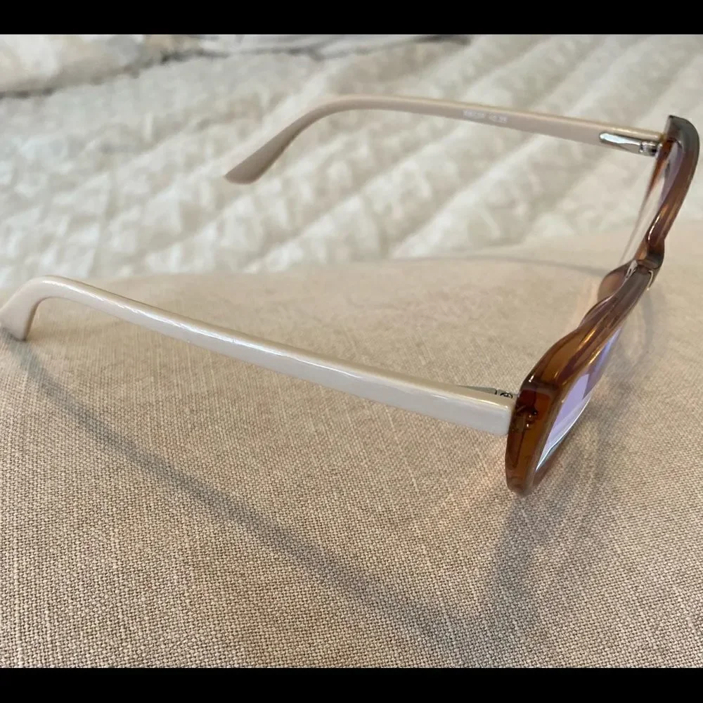 💼Fashion Readers, Plastic Frame Tan/Clear Frames, Neutral, Cat Eye